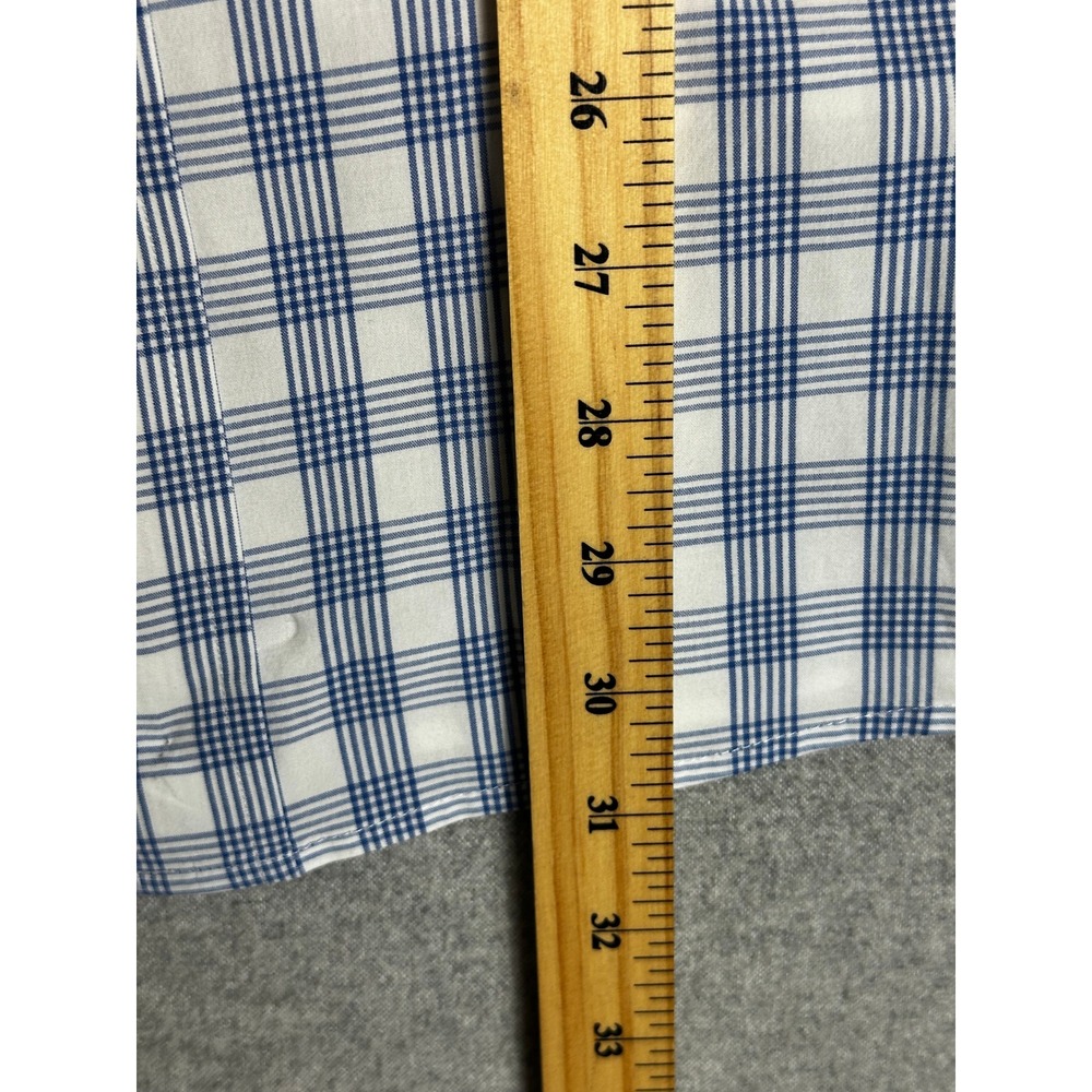 Orvis Button Down Shirt Mens XXL Blue White Plaid Active Fit LS - Picture 10 of 12